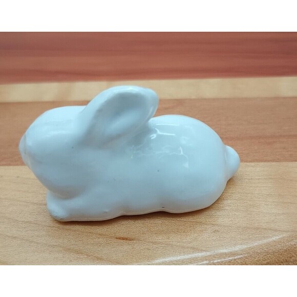 Vtg White Rabbit Figurine Tiny Bunny Easter Spring - Picture 3 of 7